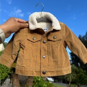 Old Navy Brown Corduroy Kids Jacket with White Collar